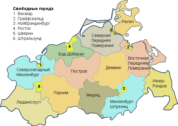 Мекленбург-Передняя Померания карта