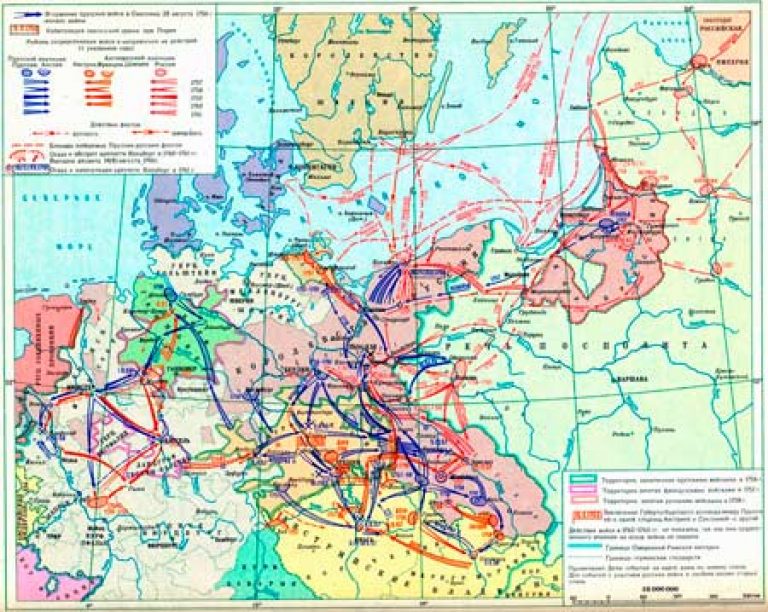 Семилетняя война контурная карта